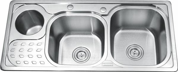 Chậu rửa bát 2 hố có hộp rác Inox Gorlde GD-5403