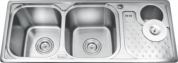 Chậu rửa bát 2 hố có hộp rác Inox Gorlde GD-5803