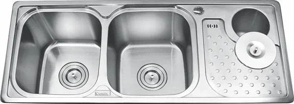 Chậu rửa bát 2 hố có hộp rác Inox Gorlde GD-5803