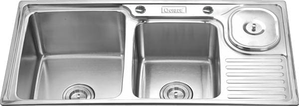 Chậu rửa bát 2 hố có hộp rác SUS 304 Gorlde GD-949