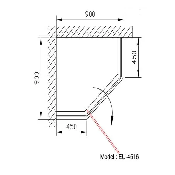 Phòng tắm vách kính Euroking EU-4516A