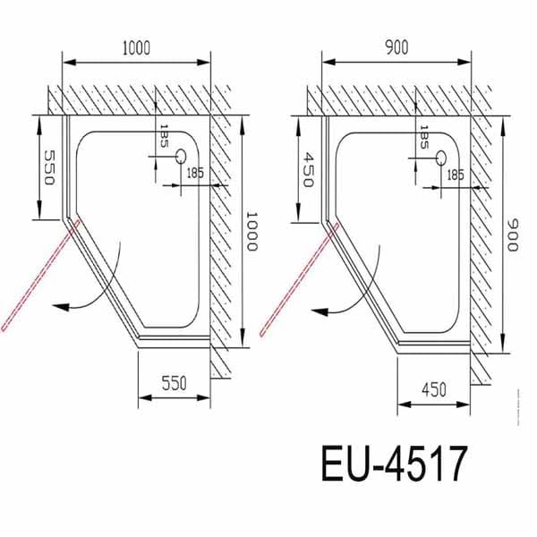 Phòng tắm vách kính Euroking EU-4517A