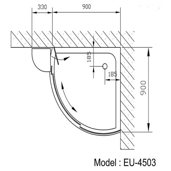 Phòng tắm vách kính Euroking EU-4503
