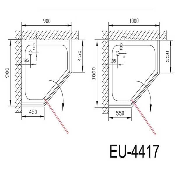 Phòng tắm vách kính Euroking EU-4417A