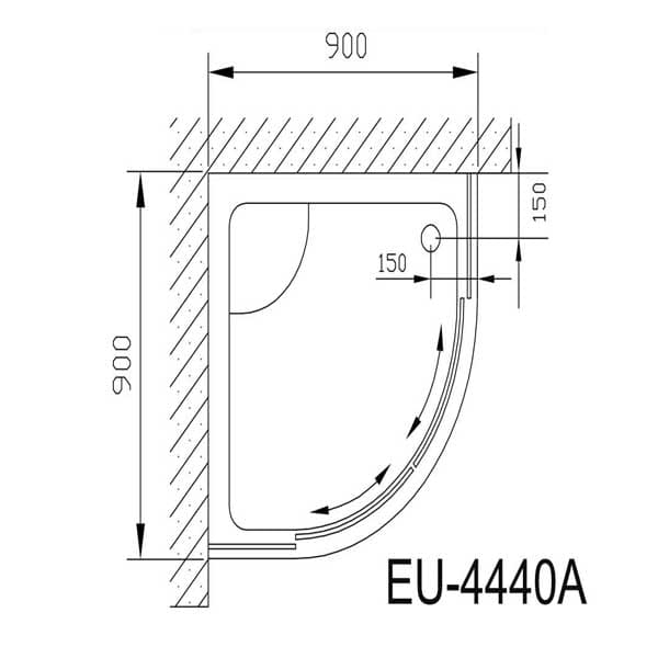 Phòng tắm vách kính Euroking EU-4440A