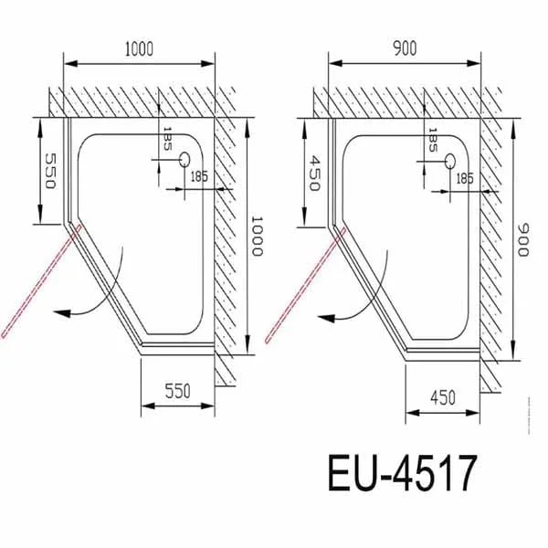 Phòng tắm vách kính Euroking EU-4517