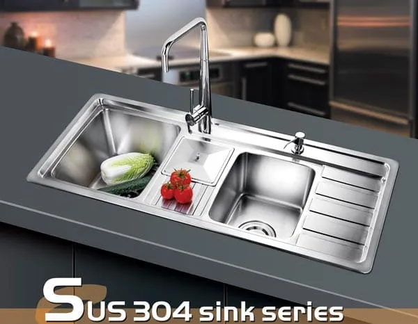 Chậu rửa bát 2 hố SUS 304 Gorlde GD-956