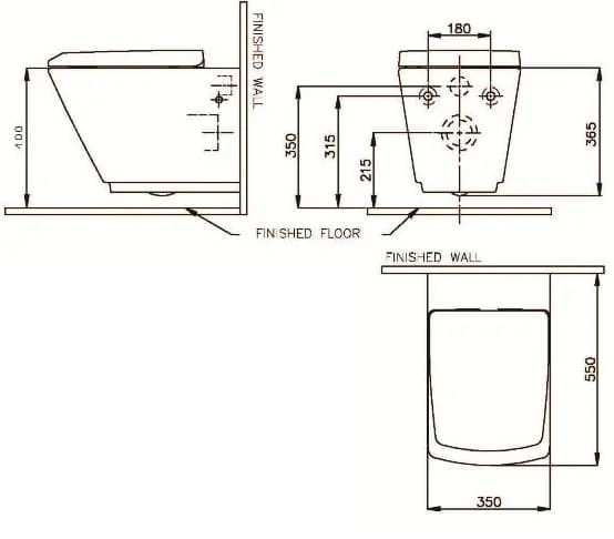 bản vẽ kỹ thuật Bàn cầu đặt sàn Nahm SVC2830HV00N01