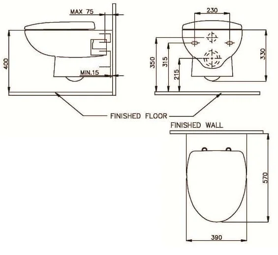 Bàn cầu treo tường Nahm SVC2680HW10N01
