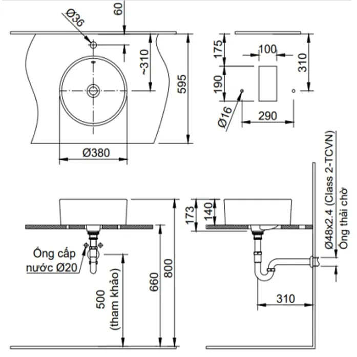 Chậu rửa mặt đặt bàn INAX L-295V