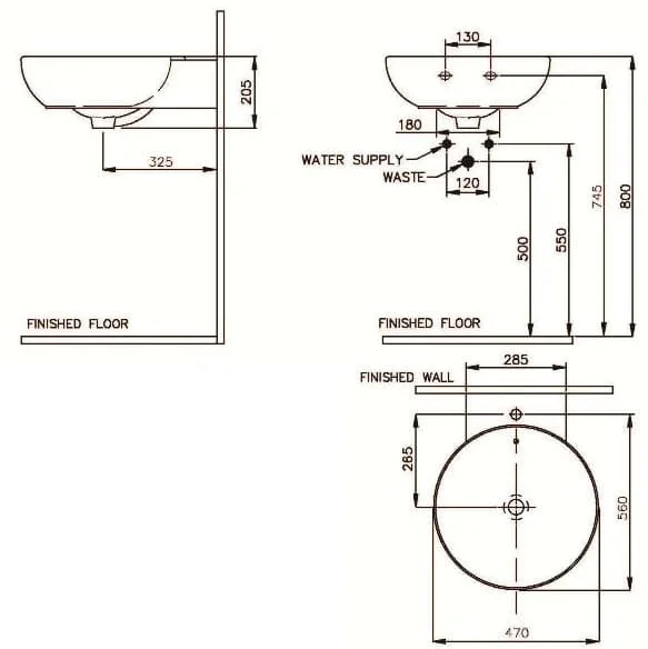 Bản vẽ kỹ thuật Chậu rửa mặt đặt bàn Nahm SVW2110471XN01
