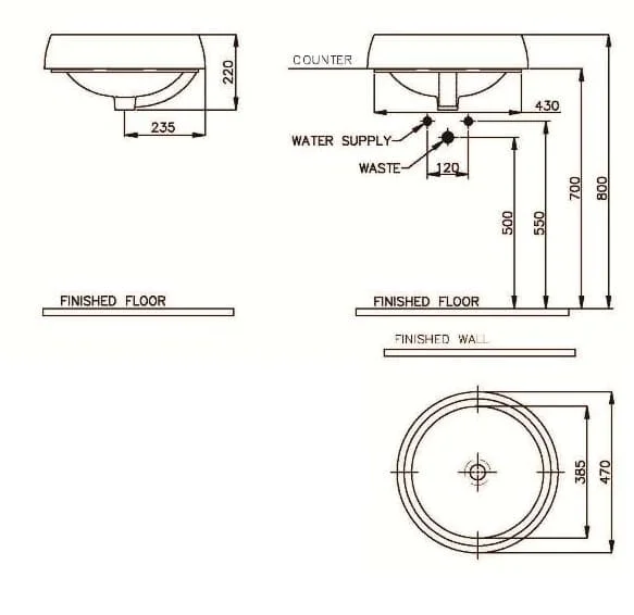 Bản vẽ kỹ thuật Chậu rửa mặt đặt bàn Nahm SVW27004300N01