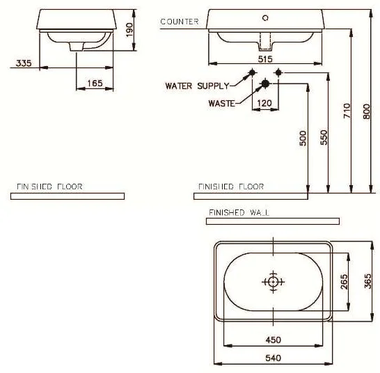 Bản vẽ kỹ thuật Chậu rửa mặt đặt bàn Nahm SVW27005100N01