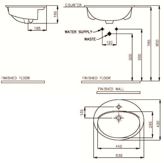 Bản vẽ kỹ thuật Chậu rửa mặt dương vành Nahm SVW27105310N01
