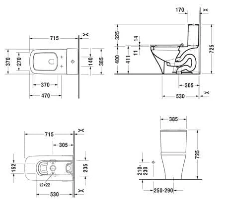 bản vẽ kỹ thuật Bồn cầu 1 khối Hafele Durastyle 588.45.459