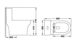 bản vẽ kỹ thuật Bồn cầu 1 khối Hafele ORCO 588.82.405