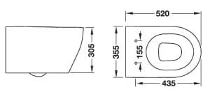 bản vẽ kỹ thuật Bồn cầu 1 khối Hafele SEINE 588.82.412