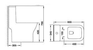 bản vẽ kỹ thuật Bồn cầu 1 khối Hafele VOLGA 588.82.403