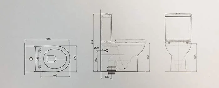 bản vẽ kỹ thuật Bồn cầu 2 khối Hafele 588.64.430