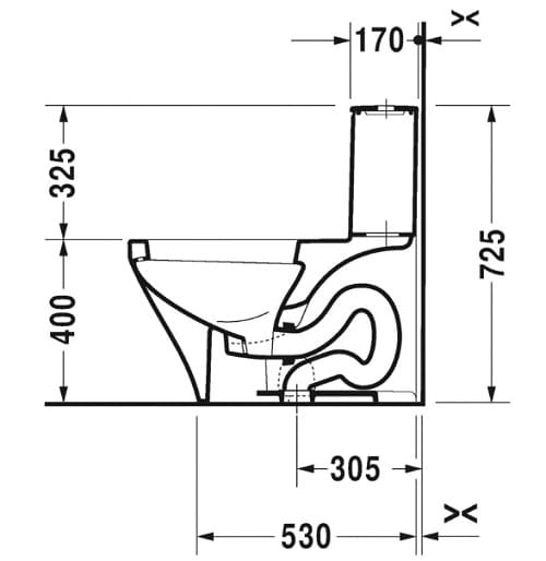 Bản vẽ kỹ thuật Bồn cầu 1 khối nắp êm Duravit Durastyle 215701