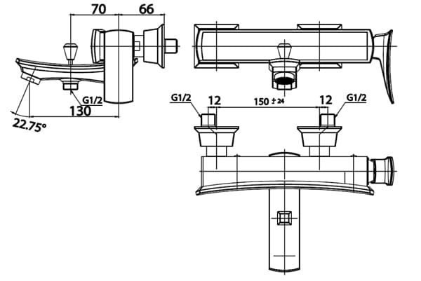 ban-ve-ky-thuat-cu-sen-tam-nong-lanh-cotto-ct2254a