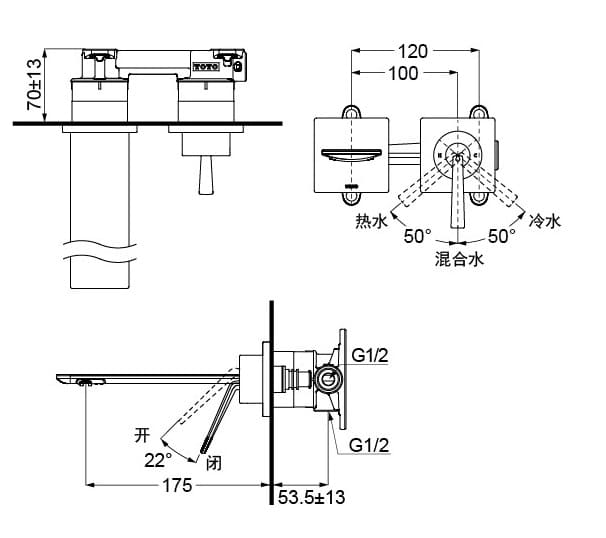 ban-ve-voi-lavabo-nong-lanh-gan-tuong-toto-tlp02309b