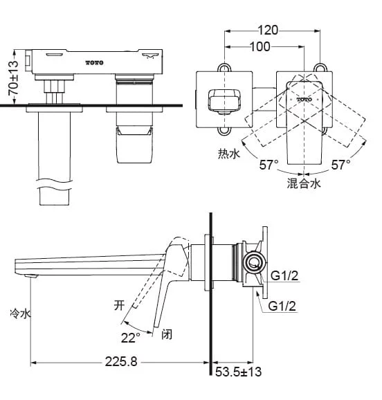 ban-ve-voi-lavabo-nong-lanh-gan-tuong-2-lo-toto-tlg10308b