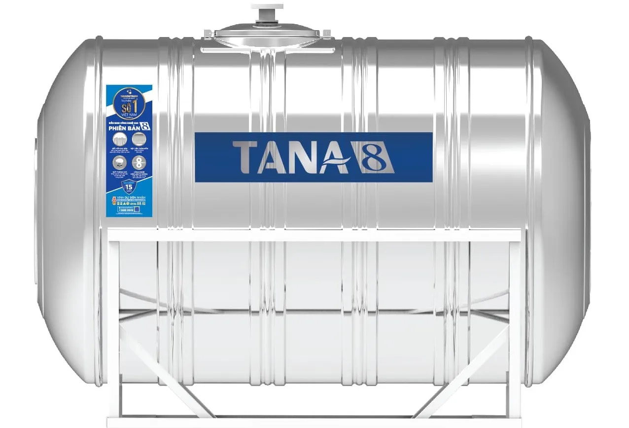 Bồn inox Tân Á 8 1300l nằm ngang