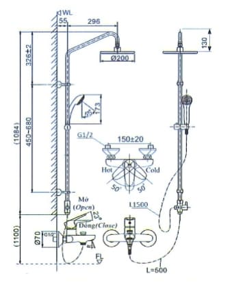 ban-ve-ky-thuat-voi-sen-tam-dung-inax-bfv-1115s-3c