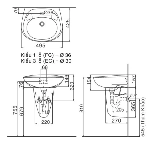 ban-ve-ky-thuat-inax-l-284v-l-284vc