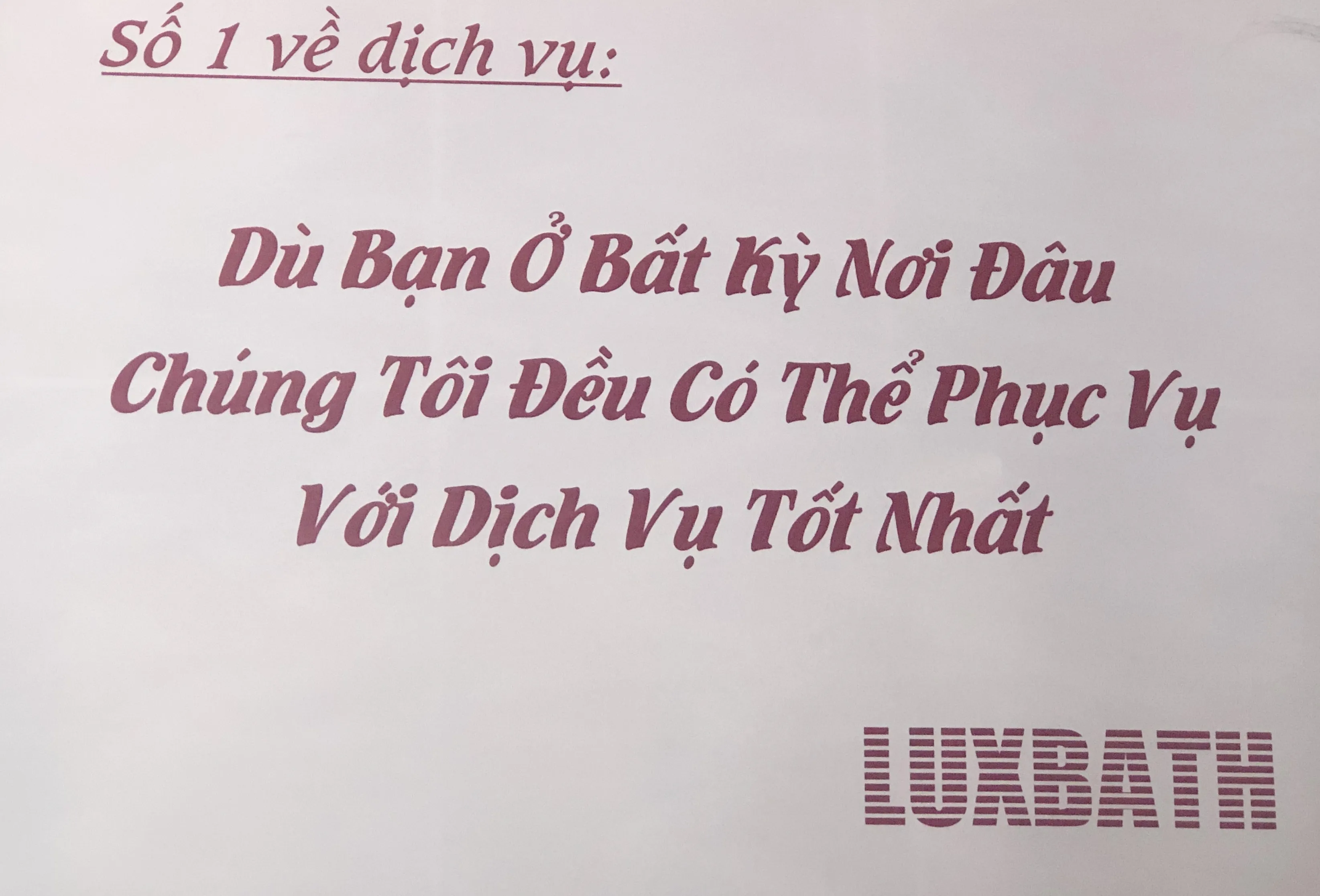 Tuyên bố về dịch vụ của Luxbath