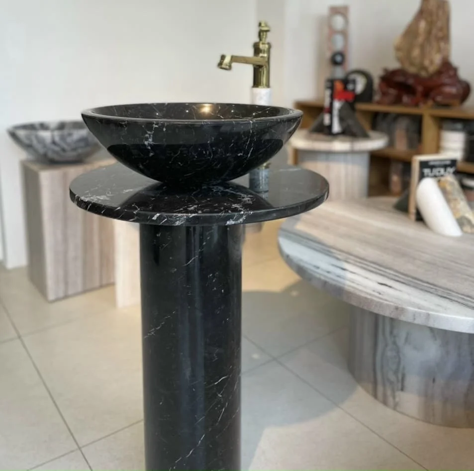 Chân trụ kê lavabo đen Việt Nam Eximstone