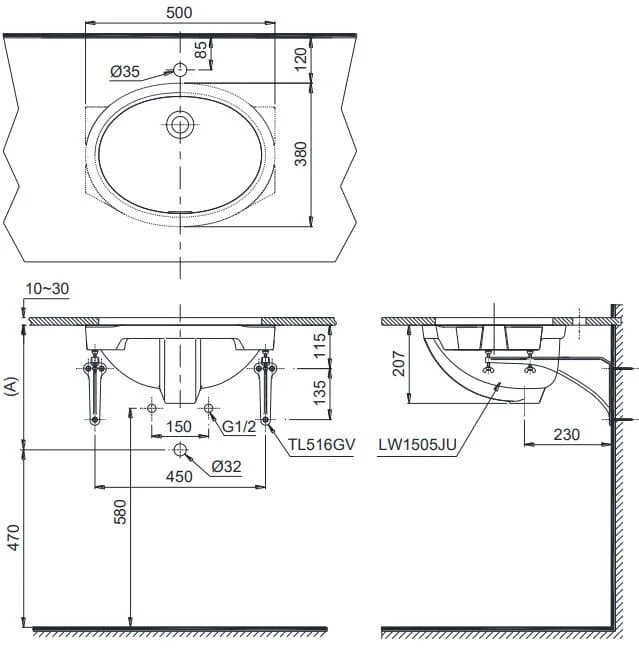 ban-ve-ky-thuat-chau-lavabo-toto-lw1505v-am-ban-oval