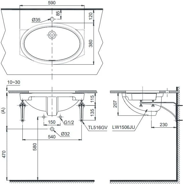 ban-ve-ky-thuat-chau-lavabo-toto-lw1506v-am-ban-oval