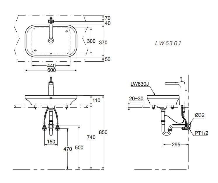 ban-ve-ky-thuat-chau-rua-mat-lavabo-toto-lw630jw