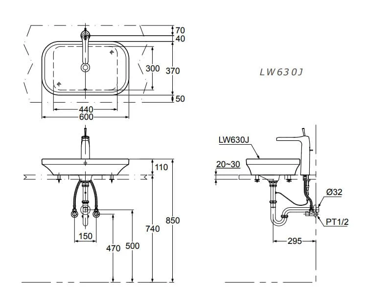 ban-ve-ky-thuat-chau-rua-mat-lavabo-toto-lw630jw