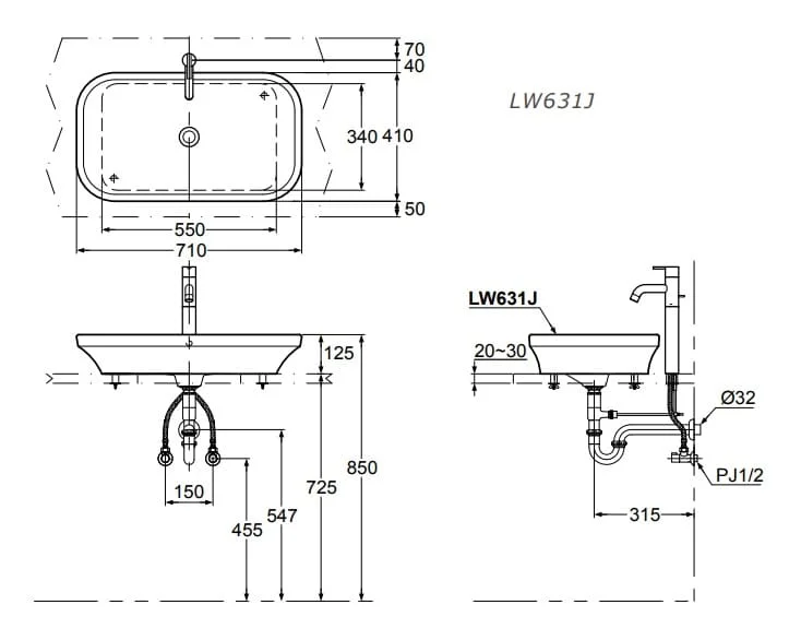 ban-ve-ky-thuat-chau-rua-mat-lavabo-toto-lw631jw-dat-ban