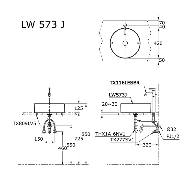 ban-ve-ky-thuat-chau-dat-ban-toto-lw573j
