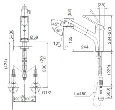 ban-ve-ky-thuat-rua-bat-nong-lanh-inax-jf-6450sx