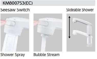 Chế độ rút xả vòi chậu rửa mặt KVK KM8007S3EC