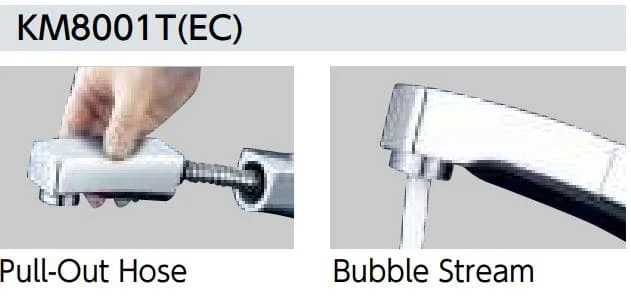 Chế độ rút xả vòi chậu rửa mặt KVK KM8001TEC
