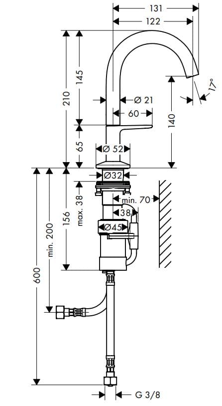 Bản vẽ vòi rửa lavabo Axor 48010330