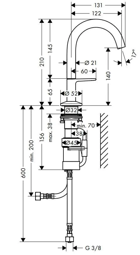 Bản vẽ vòi rửa lavabo Axor 48010020