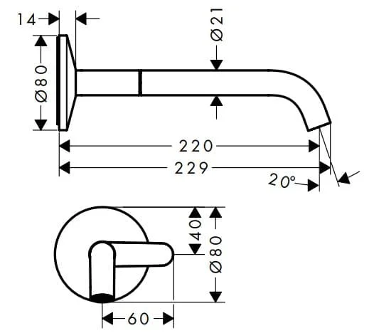 Bản vẽ vòi lavabo rửa mặt đen Axor 48112670