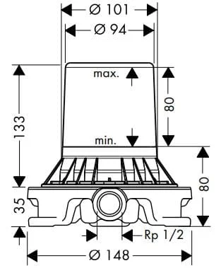 Chân bắt sen cây bồn tắm Axor 10452180