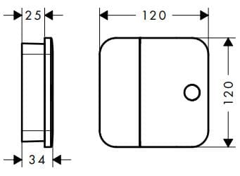 Bản vẽ van âm tường Đức Axor 45771990