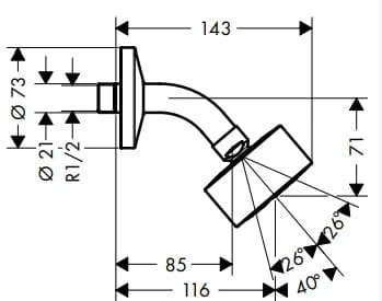 Bản vẽ bát sen bắt âm tường Axor 48490300