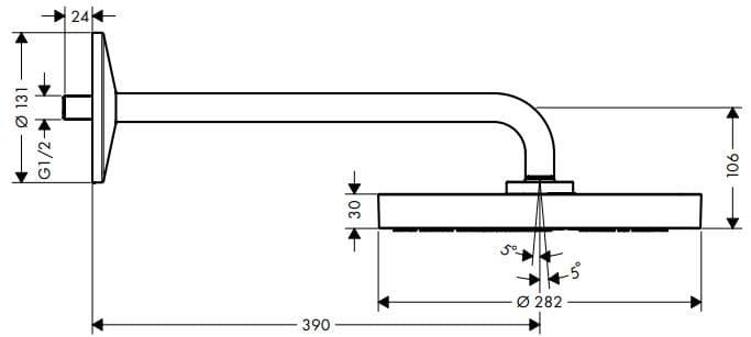 Bản vẽ bát sen bắt âm tường Axor 48491990
