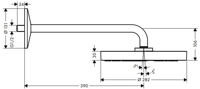 Bản vẽ bát sen bắt âm tường Axor 48491130