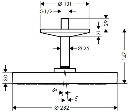 Bản vẽ bát sen bắt âm trần Axor 48493820